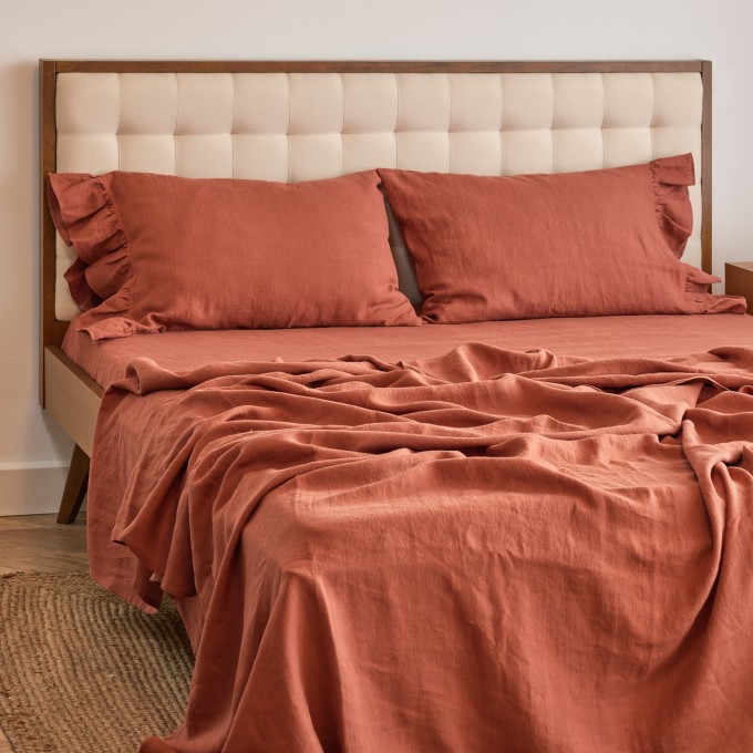 Cinnamon sheet set6 - flat and fitted sheets and 2 pillowcases 