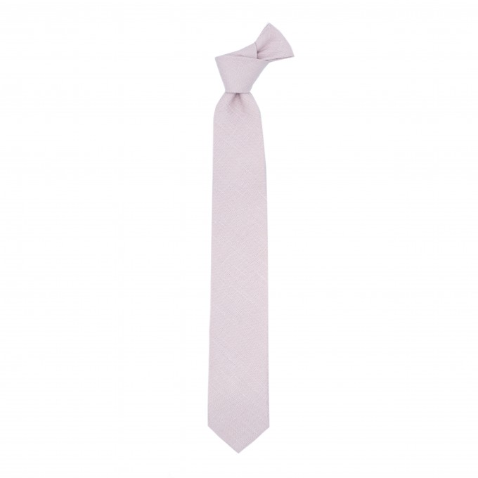 Linen blush pink (cameo) neck tie