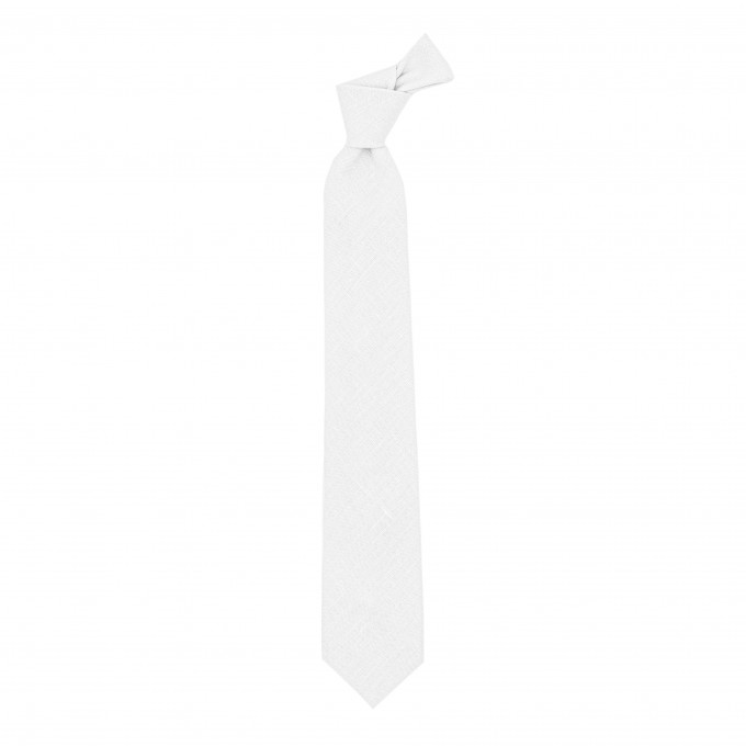 Linen white tie and pocket square
