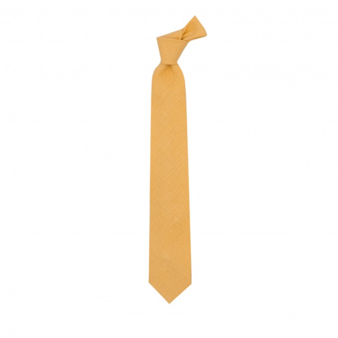 Linen mustard (marigold) necktie