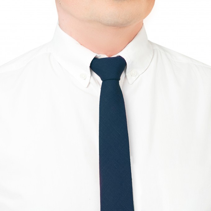 Navy blue (midnight) necktie and pocket square