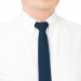 Linen navy blue (midnight) necktie and pocket square