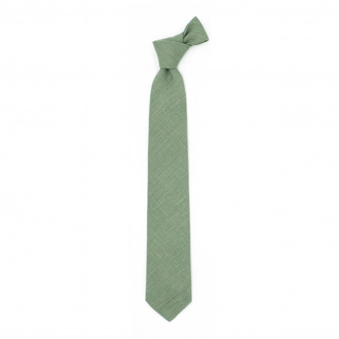 Linen sage green necktie