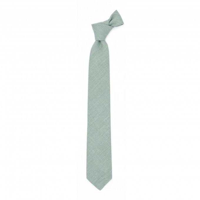 Linen dusty sage tie and pocket square