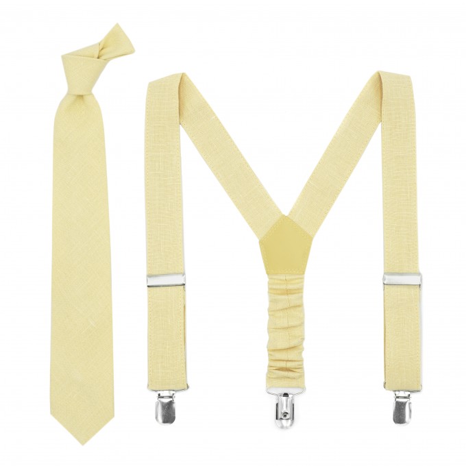 Linen light yellow (canary/daffodil) ties