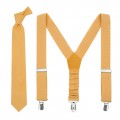 Mustard (marigold) necktie and suspenders