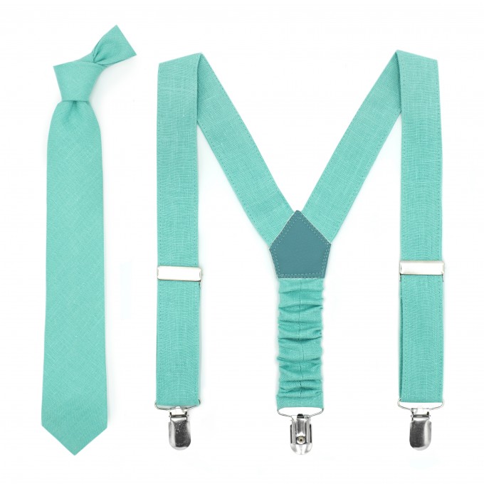 Mint (spa) tie and suspenders