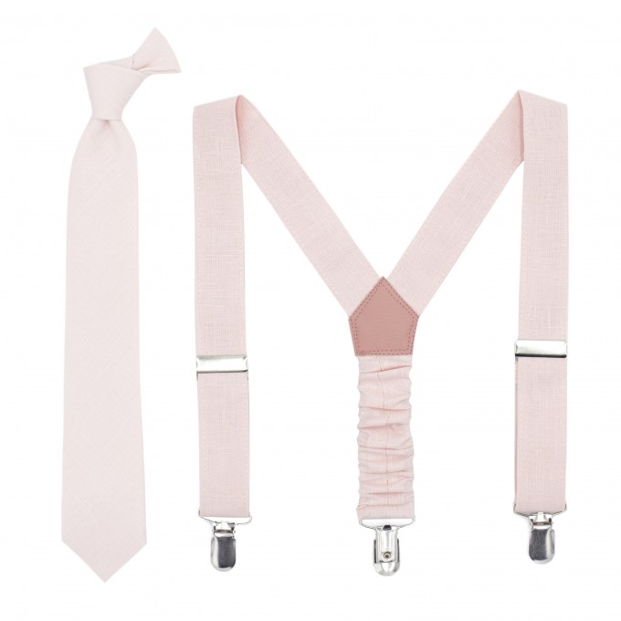 Linen petal pink suspenders