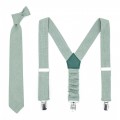 Dusty sage necktie and suspenders