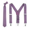 Mauve (wisteria) tie and suspenders