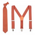 Burnt orange (sienna) necktie and suspenders