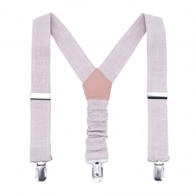 Linen blush pink (cameo) suspenders