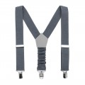 Linen charcoal gray (pewter / steel gray) suspenders20