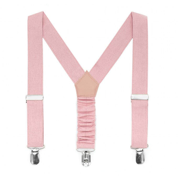 Linen dusty rose suspenders