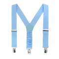 Linen light blue suspenders