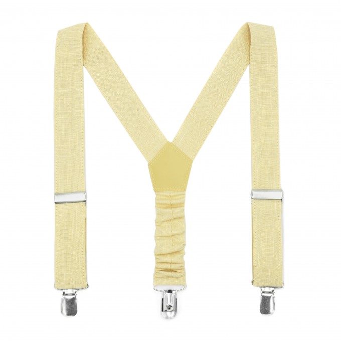 Linen light yellow (canary) suspenders