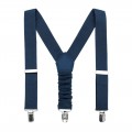 Linen navy blue suspenders