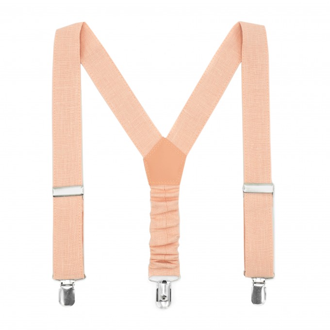 Linen peach suspenders