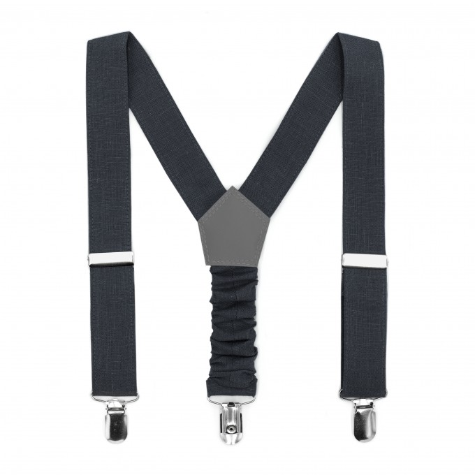Linen black suspenders10