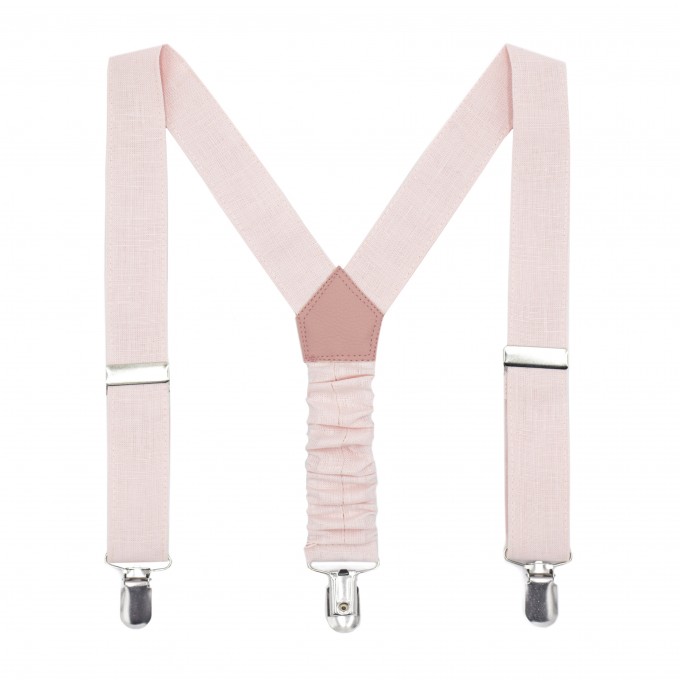 Linen petal pink suspenders