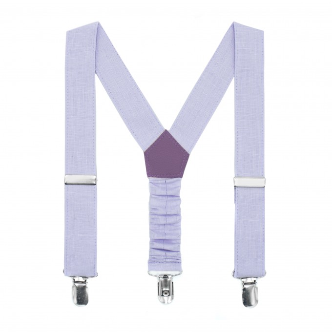 Linen light purple (iris) suspenders