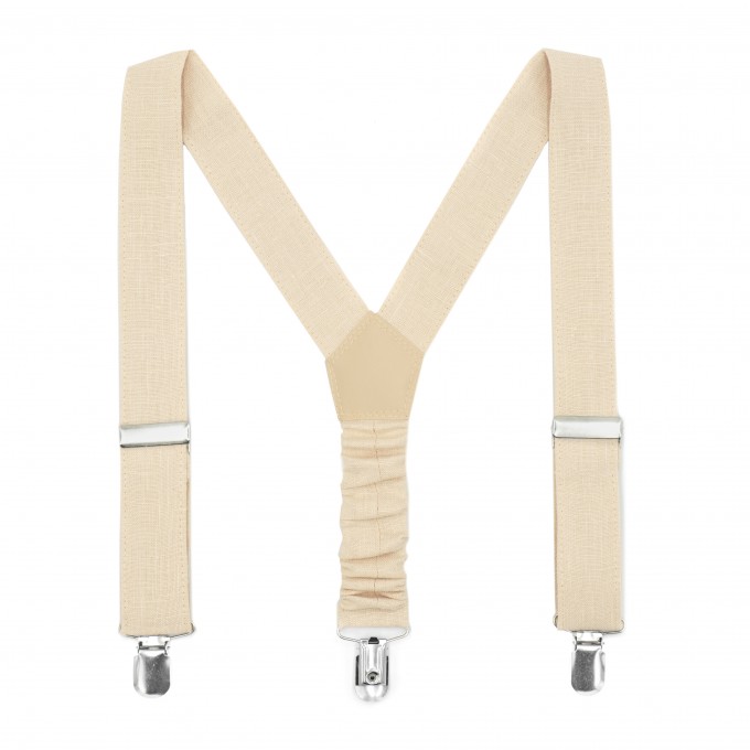 Linen beige (champagne) suspenders