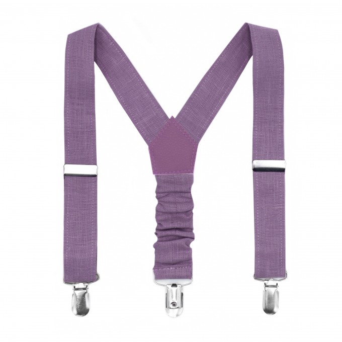 Linen mauve (wisteria) suspenders