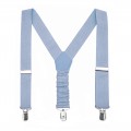 Linen dusty blue suspenders