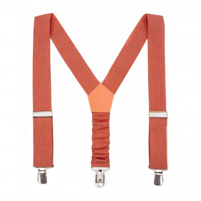 Linen burnt orange (sienna) suspenders24