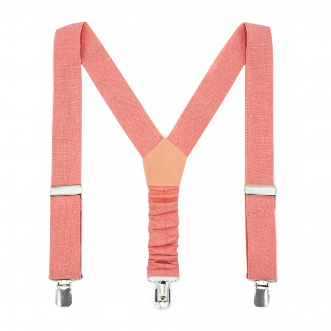 Linen coral (parfait) suspenders