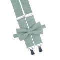 Linen dusty sage bowtie and suspenders