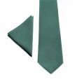Linen forest green ties and pocket squares