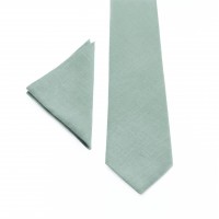 Dusty sage tie and pocket square