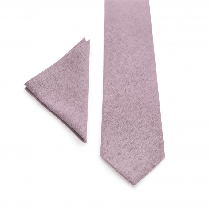 Linen lavender haze tie and pocket square