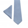 Linen dusty blue tie and pocket square