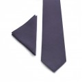 Linen plum necktie and pocket square