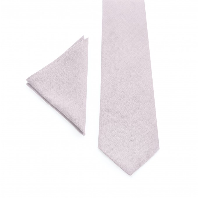 Blush pink (cameo) necktie and pocket square
