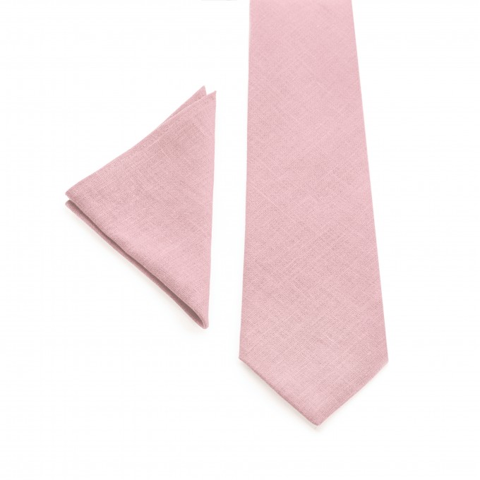 Linen dusty rose (ballet) ties and pocket square