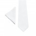 Linen white tie and pocket square