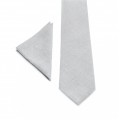 Linen light gray (silver) ties and pocket square