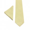 Linen light yellow (canary) tie and pocket square
