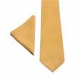Linen mustard necktie and pocket square
