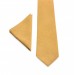 Linen mustard necktie and pocket square