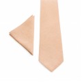 Linen peach (bellini) tie and pocket square