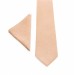 Linen peach (bellini) tie and pocket square