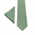 Linen sage green tie and pocket square