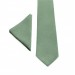 Linen sage green tie and pocket square