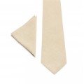 Linen beige (champagne) tie and pocket square