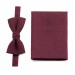 Linen burgundy (wine) bow tie and pocket square