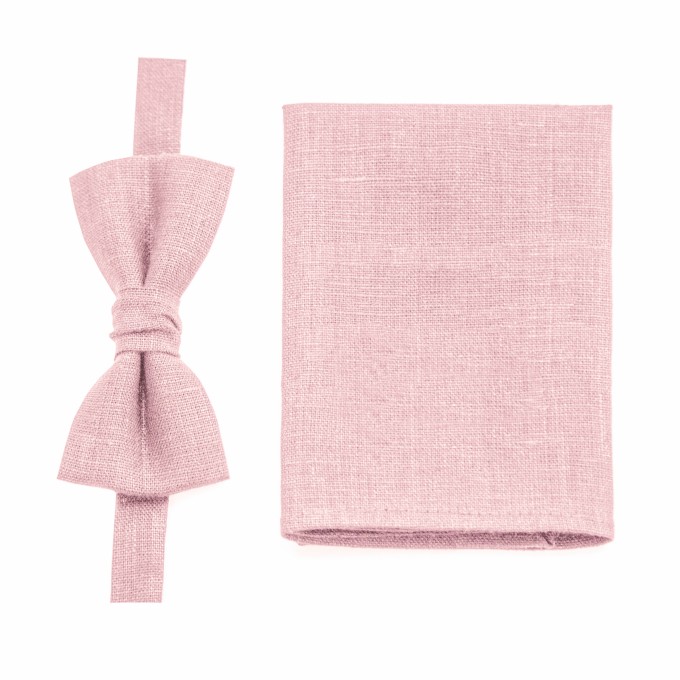 Linen dusty rose pocket square